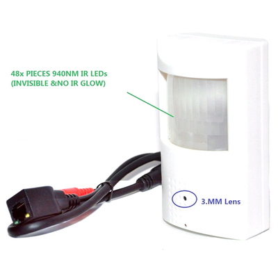 3.7mm Linse Mini-IPkamera versteckte Hauptschlafzimmer-Sicherheit Pir Smoke Detector